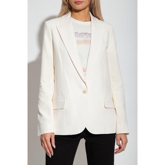 Zadig & Voltaire NWT Single Breasted Voyage Crepe Blazer Cream Sz 42 - Picture 2 of 7